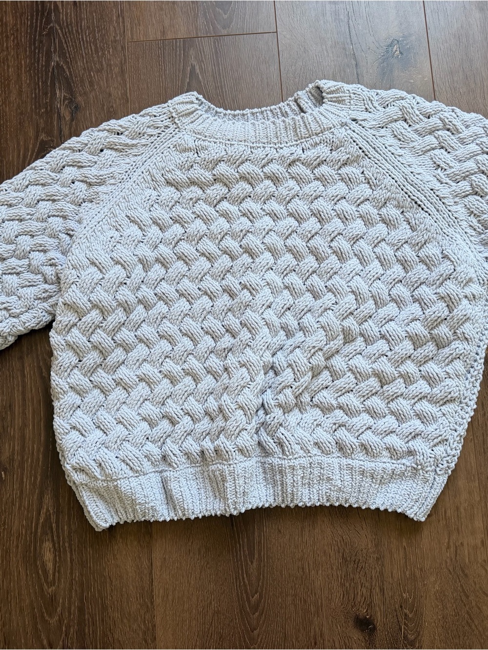 Philosophy Cream Basketweave Crewneck Sweater